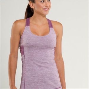 Lululemon Spin Me Twist Back Workout Tank Heathered Purple Women’s Size 4